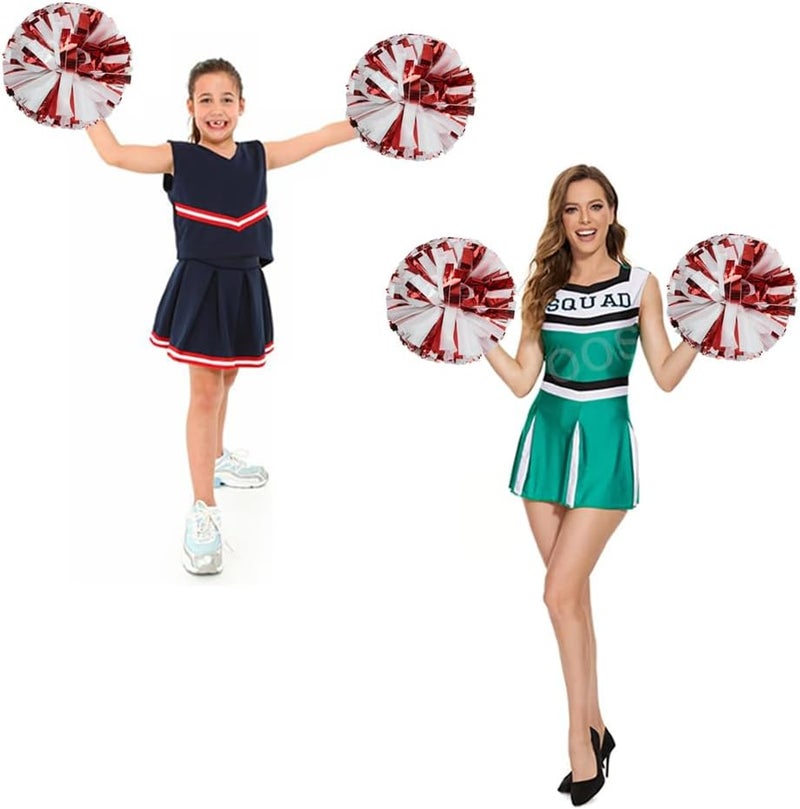 Hooshing 4PCS Cheer Pom Poms with Plastic Handle Cheerleading Pompoms for Kids Team Sports Party Cheering - Image 3